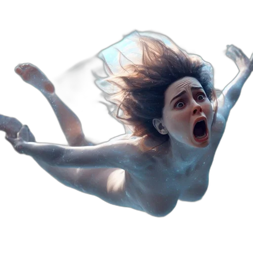 creature, face, hair, umbrella, concept art, photorealistic, 3d render, vaporwave transparent PNG cut-out