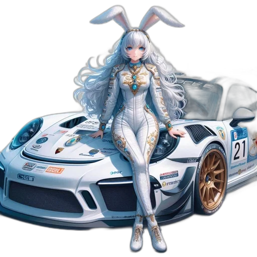 car, concept art, anime, fantasy art, pixel art, blue, white, sports transparent PNG cut-out