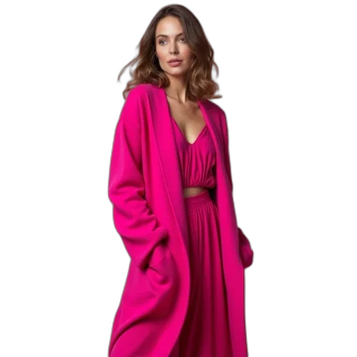 dress, jacket, red, colorful, woman, wearing, hot, pink transparent PNG cut-out