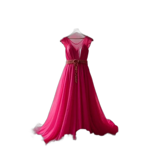 dress, 3d render, photorealistic, red transparent PNG cut-out