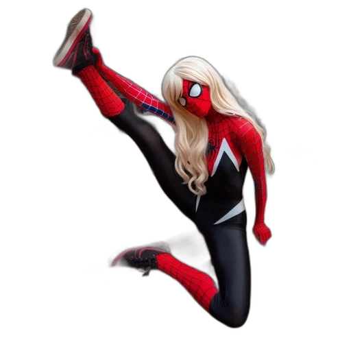 comic book art, concept art, 3d render, pixel art, individual, wearing, full, spider-man transparent PNG cut-out
