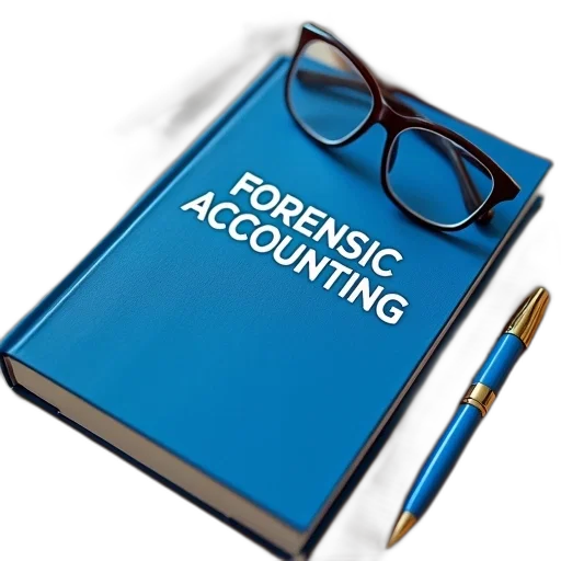 blue, book, titled, forensic, accounting, lying, wooden, surface transparent PNG cut-out