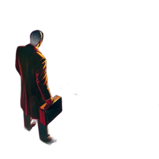 jacket, robot, staff, dress, concept art, comic book art, 3d render, pixel art transparent PNG cut-out