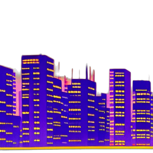 building, 3d render, vaporwave, cyberpunk transparent PNG cut-out