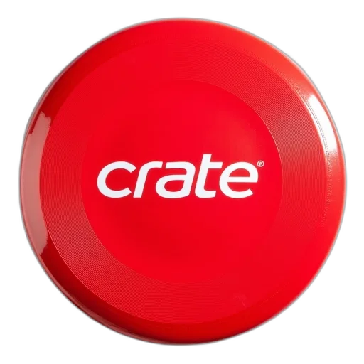 creature, 3d render, red, frisbee, white, logo, center, enclosed transparent PNG cut-out