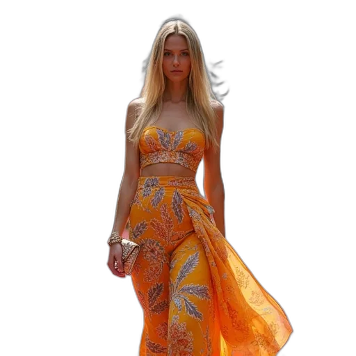 dress, photorealistic, concept art, golden transparent PNG cut-out