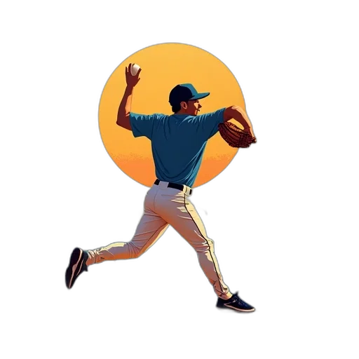 man, throwing, baseball, city transparent PNG cut-out