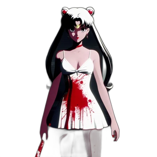 dress, concept art, anime, pixel art, comic book art, red, dark, intense-looking transparent PNG cut-out