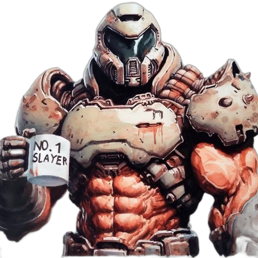 robot, concept art, comic book art, 3d render, watercolor, armored, figure, likely transparent PNG cut-out