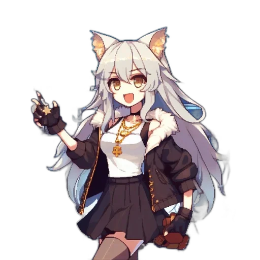 staff, weapon, animal, anime, pixel art, concept art, fantasy art, monochrome transparent PNG cut-out
