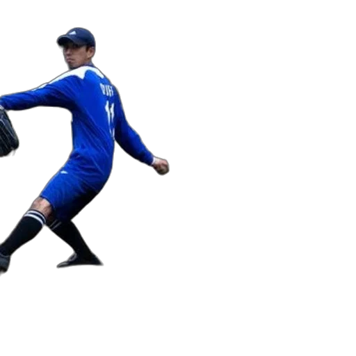 3d render, baseball, player, blue, uniform, pitching, ball, opposing transparent PNG cut-out