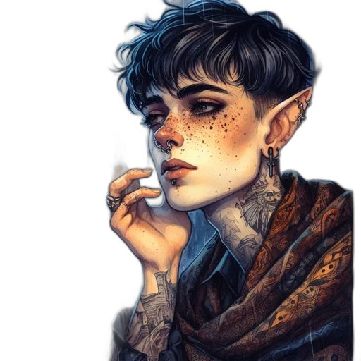 face, dragon, fantasy art, watercolor, concept art, comic book art, earth tones, golden transparent PNG cut-out