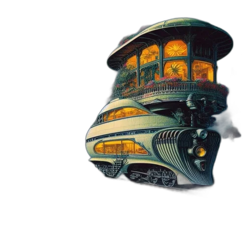 hat, mask, robot, car, concept art, photorealistic, 3d render, fantasy art transparent PNG cut-out