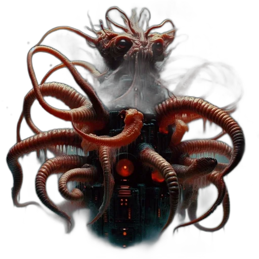 creature, robot, hair, animal, concept art, fantasy art, 3d render, photorealistic transparent PNG cut-out
