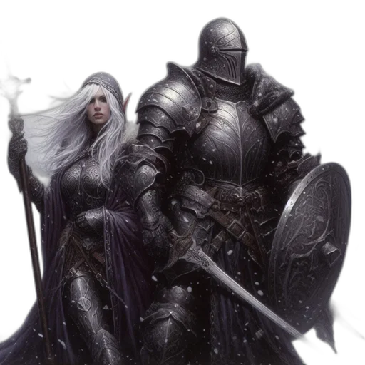 sword, weapon, fantasy art, concept art, comic book art, photorealistic, snow, fog transparent PNG cut-out