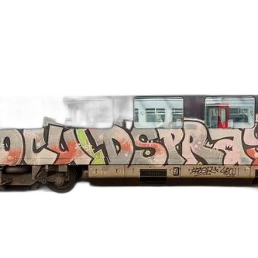 car, watercolor, concept art, train, vibrant, graffiti, art, featuring transparent PNG cut-out