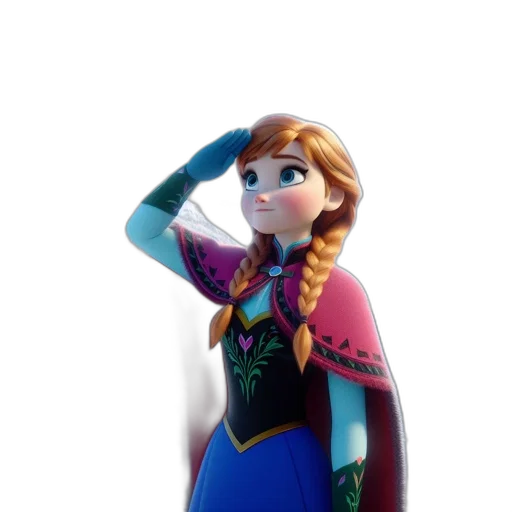 crown, dress, staff, face, 3d render, concept art, cartoon, fantasy art transparent PNG cut-out