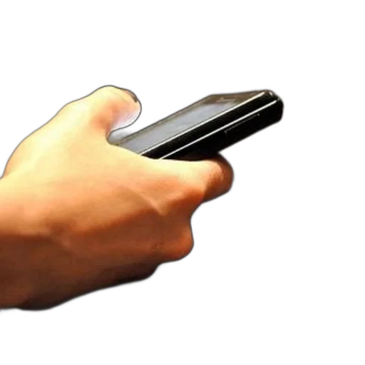 weapon, staff, 3d render, hand, holding, black, smartphone, blurred transparent PNG cut-out