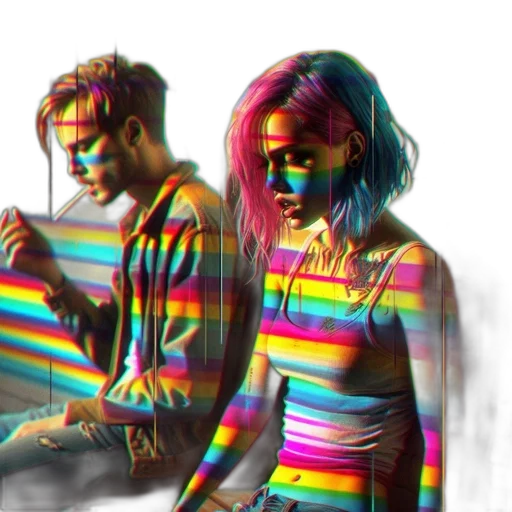 jacket, vaporwave, 3d render, concept art, pixel art, neon lights, outer space, fire transparent PNG cut-out