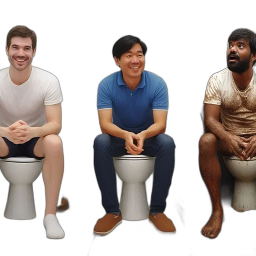 furniture, staff, concept art, 3d render, three, distinct, individuals, sit transparent PNG cut-out
