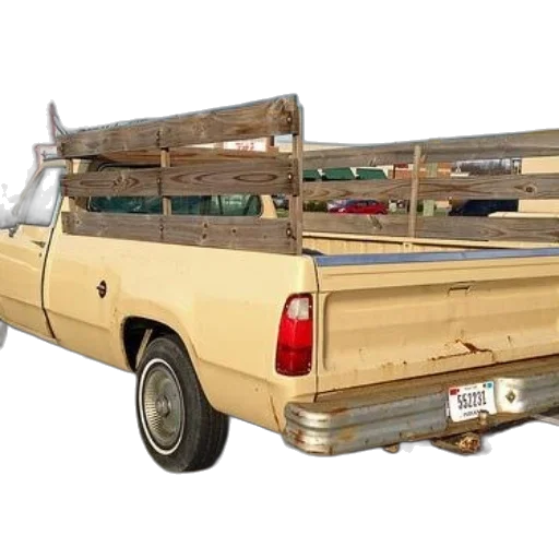 car, furniture, weapon, vintage, pickup, truck, wooden, slats transparent PNG cut-out