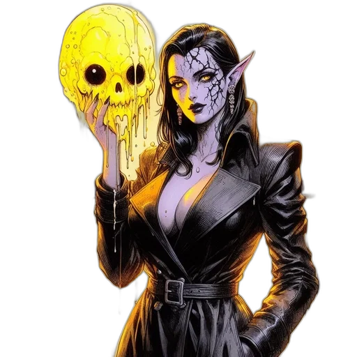 mask, comic book art, concept art, fantasy art, cartoon, outer space, dark, golden transparent PNG cut-out