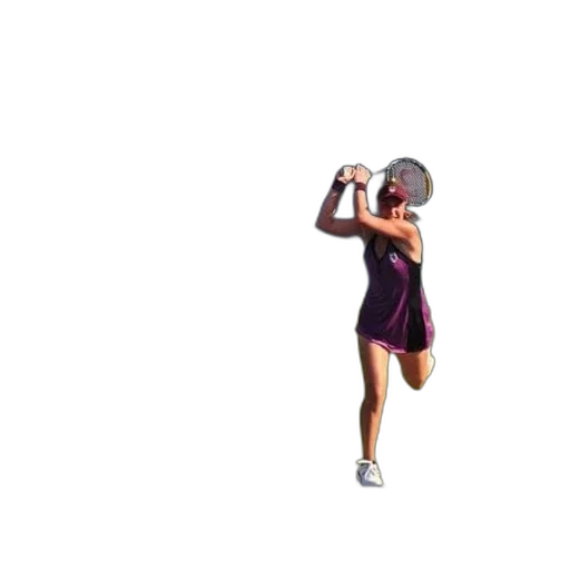 pixel art, 3d render, tennis, player, purple, outfit, preparing, hit transparent PNG cut-out
