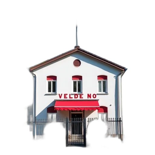 building, furniture, food, 3d render, white, red, awning, sign transparent PNG cut-out