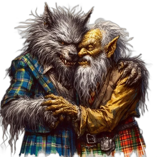 concept art, fantasy art, old, man, plaid, shirt, faces, off transparent PNG cut-out