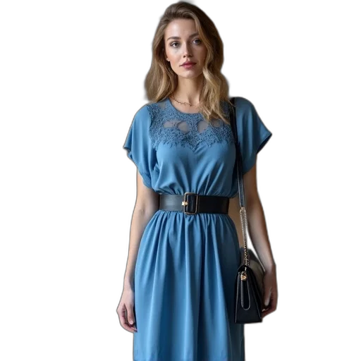 dress, photorealistic, blue, dark, monochrome, woman, lace, details transparent PNG cut-out