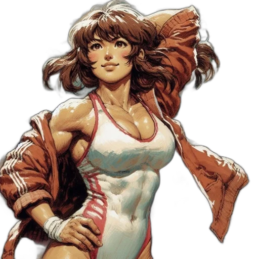 comic book art, concept art, fantasy art, anime, animated, female, figure, strikes transparent PNG cut-out