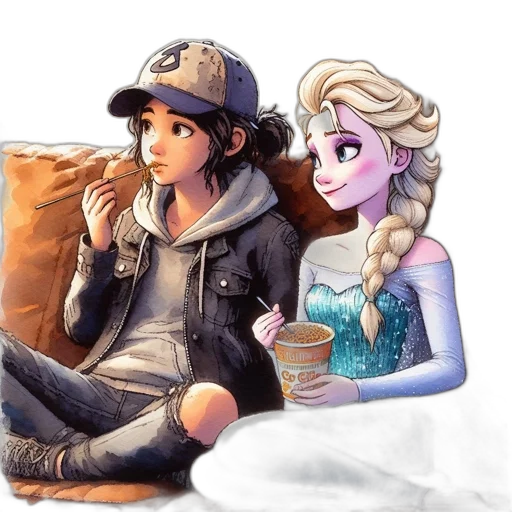 hat, concept art, cartoon, fantasy art, watercolor, snow, fire, underwater transparent PNG cut-out