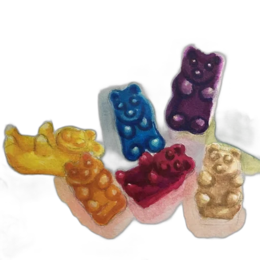 jewelry, food, 3d render, gummy, bears, various, bright, colors transparent PNG cut-out