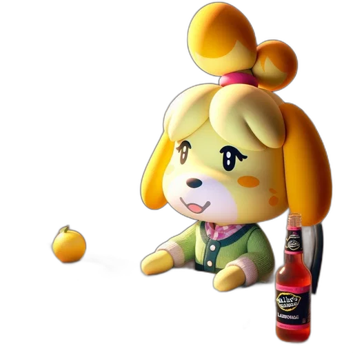 weapon, staff, animal, food, 3d render, concept art, golden, cute transparent PNG cut-out