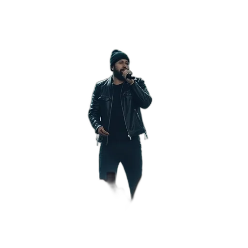 jacket, pixel art, concept art, 3d render, photorealistic, dark, man, beard transparent PNG cut-out