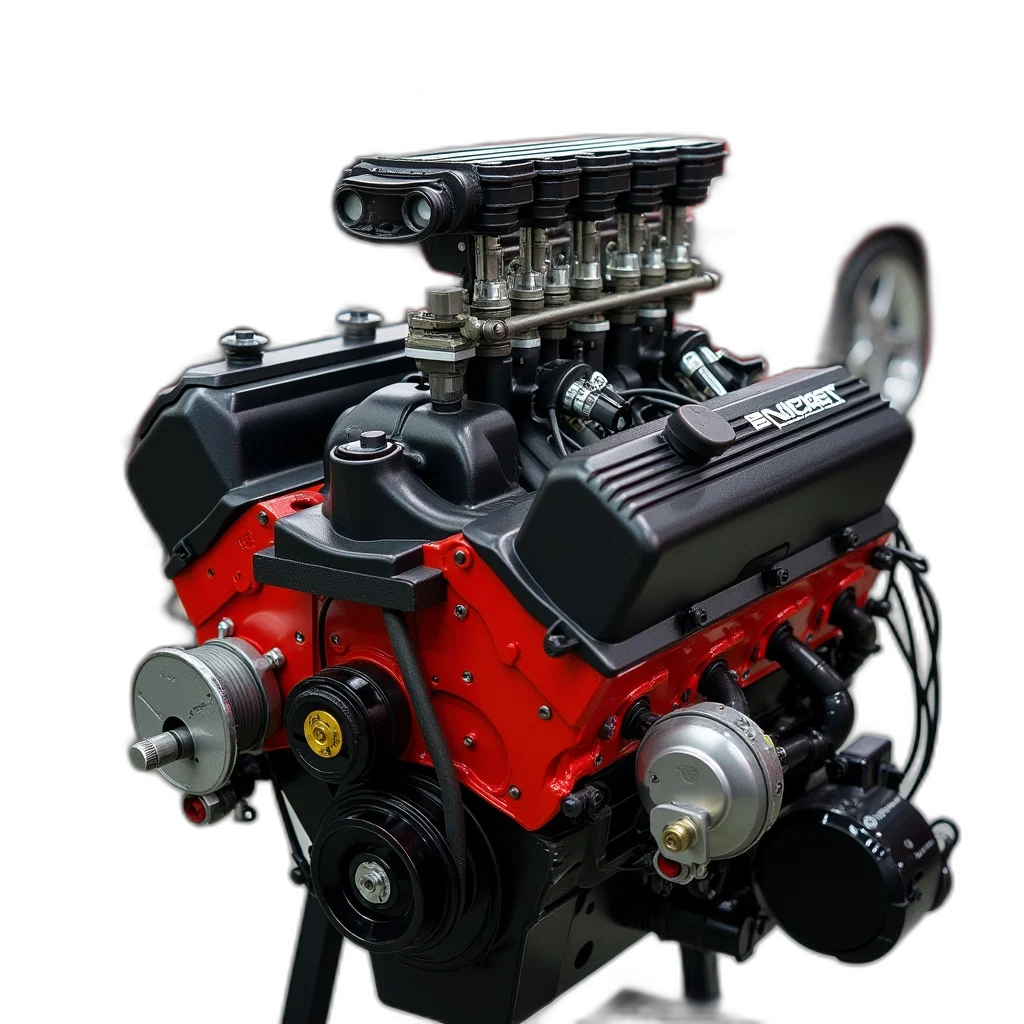 car, robot, 3d render, close-up, view, engine, focus, block transparent PNG cut-out