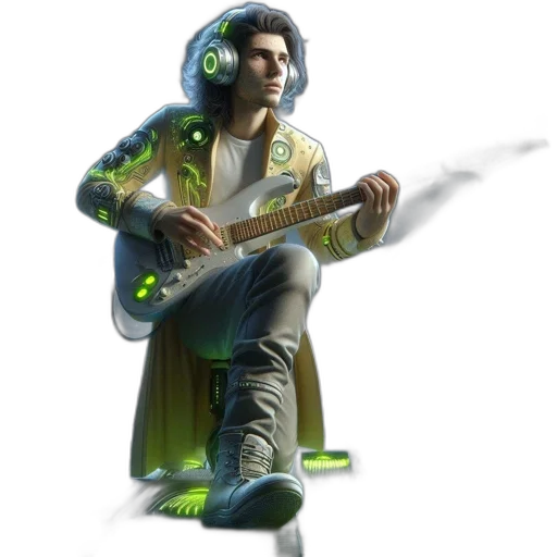 jacket, staff, concept art, 3d render transparent PNG cut-out