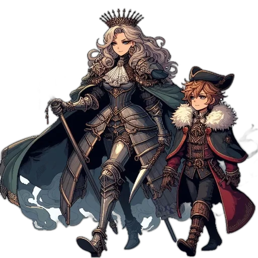 crown, sword, staff, weapon, concept art, fantasy art, pixel art, anime transparent PNG cut-out