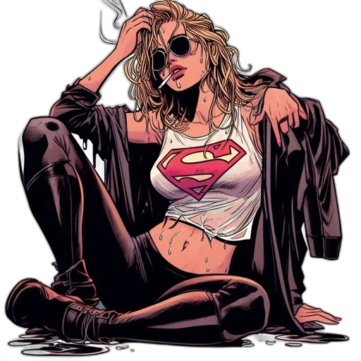 comic book art, concept art, cartoon, cyberpunk, neon lights, illustrated, scene, features transparent PNG cut-out