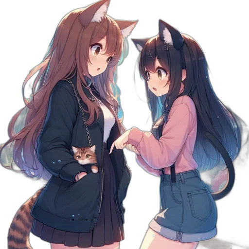 jacket, dress, animal, anime, concept art, pixel art, watercolor, forest transparent PNG cut-out