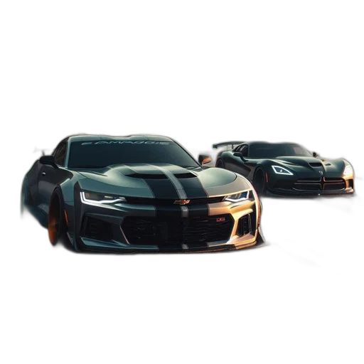 car, weapon, 3d render, photorealistic, concept art, two, sports, cars transparent PNG cut-out