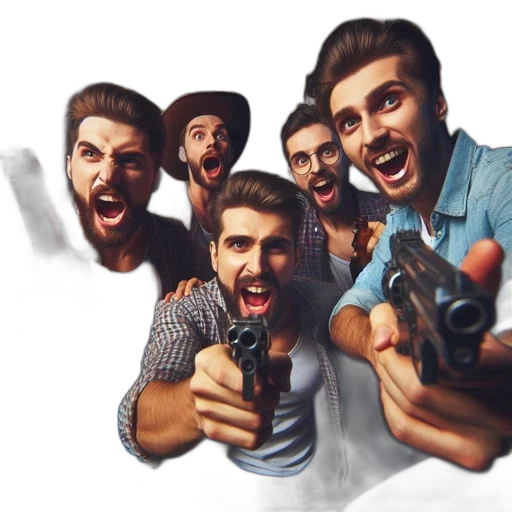 weapon, staff, 3d render, photorealistic, concept art, cartoon, five, men transparent PNG cut-out