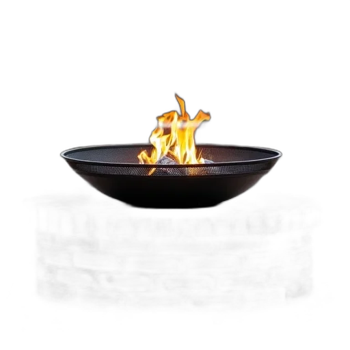 3d render, fire, modern, black, metal, pit, grid, design transparent PNG cut-out