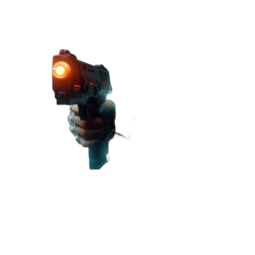 weapon, staff, robot, umbrella, 3d render, concept art, pixel art, cyberpunk transparent PNG cut-out