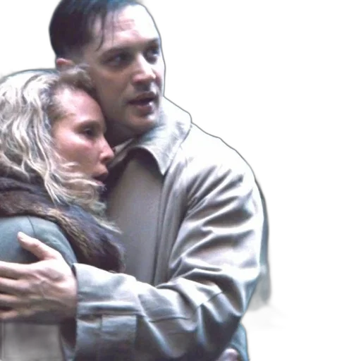 snow, rain, man, beige, coat, embraces, woman, blonde transparent PNG cut-out