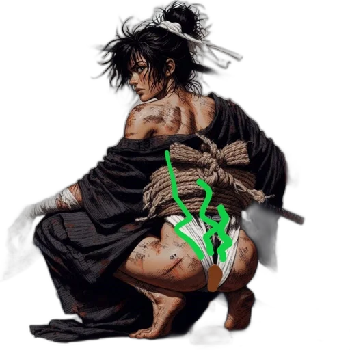 dress, concept art, cyberpunk, fantasy art, comic book art, neon lights, green, dark transparent PNG cut-out