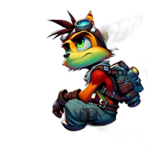 staff, dragon, concept art, pixel art, 3d render, fantasy art, anthropomorphic, fox transparent PNG cut-out