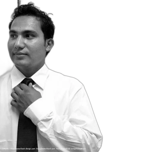 staff, man, white, dress, shirt, black, tie, adjusts transparent PNG cut-out