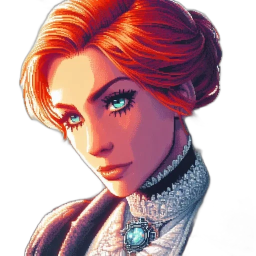 jewelry, face, crown, staff, comic book art, fantasy art, concept art, pixel art transparent PNG cut-out