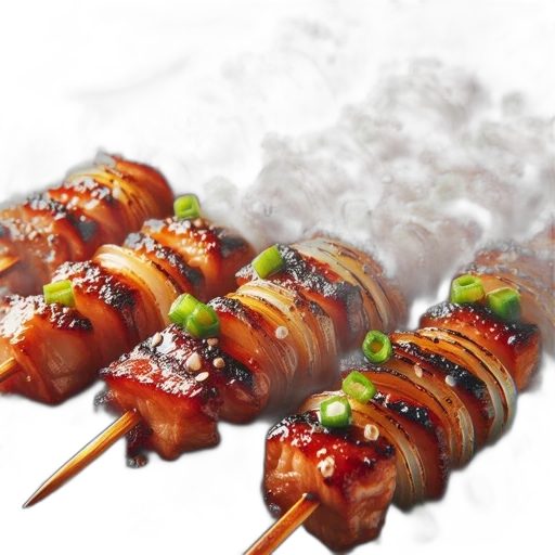 food, weapon, photorealistic, 3d render, enticing, plate, displays, skewered transparent PNG cut-out